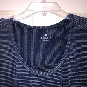 Athleta navy striped top